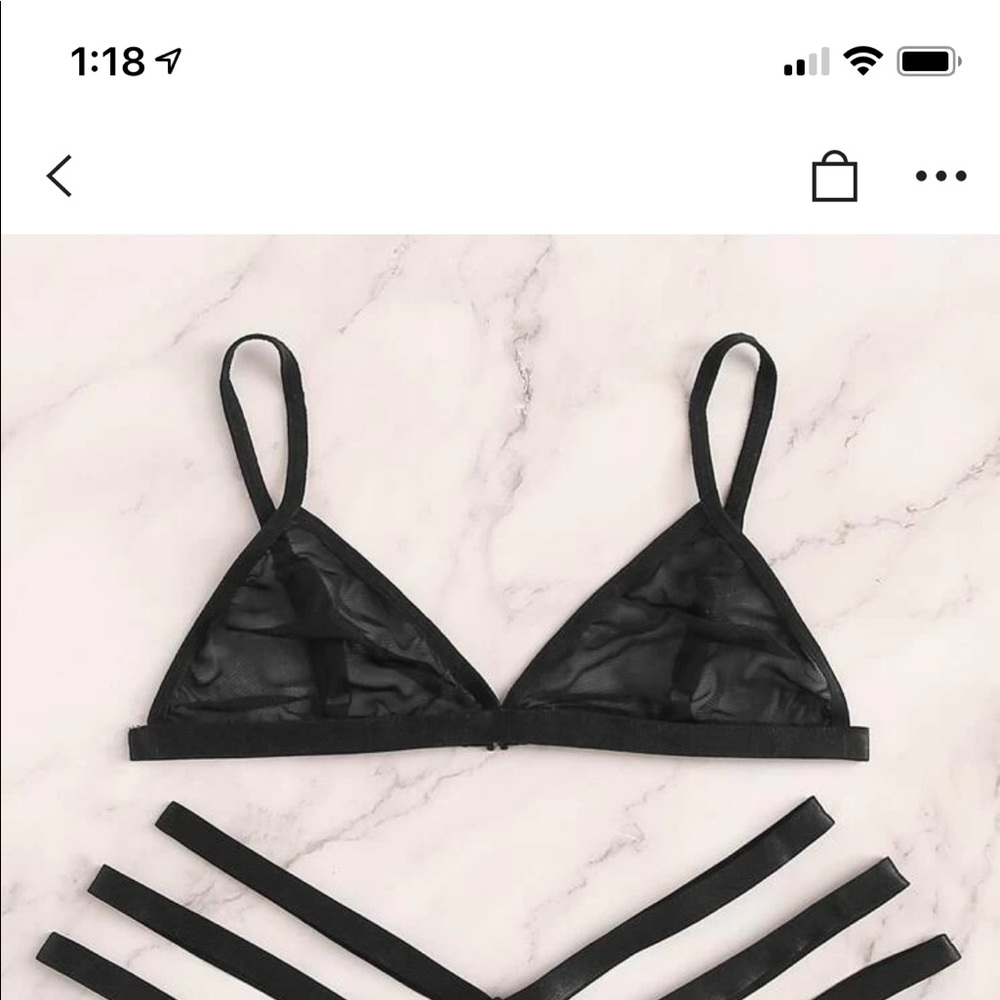 ♥️ Sheer Mesh Black Bralet NWOT